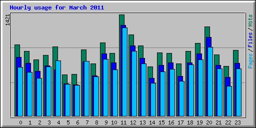 Hourly usage for March 2011