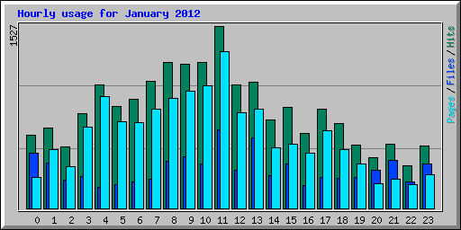 Hourly usage for January 2012