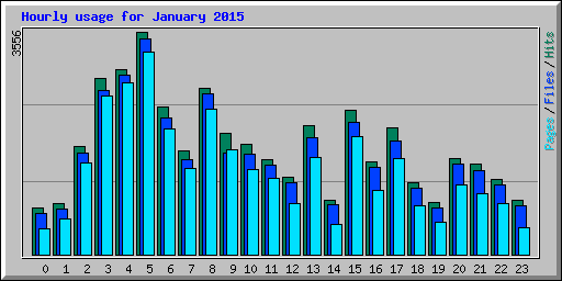 Hourly usage for January 2015