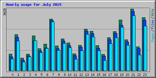 Hourly usage for July 2015