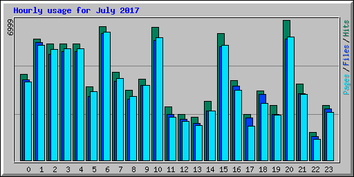 Hourly usage for July 2017